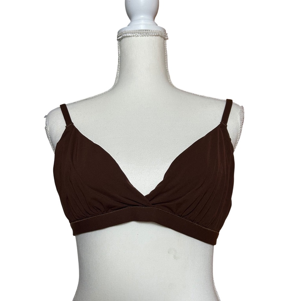 Quince Brown Casual Everyday Bralette Comfort Bra XL‎ Thin Basic Casual Lounge
